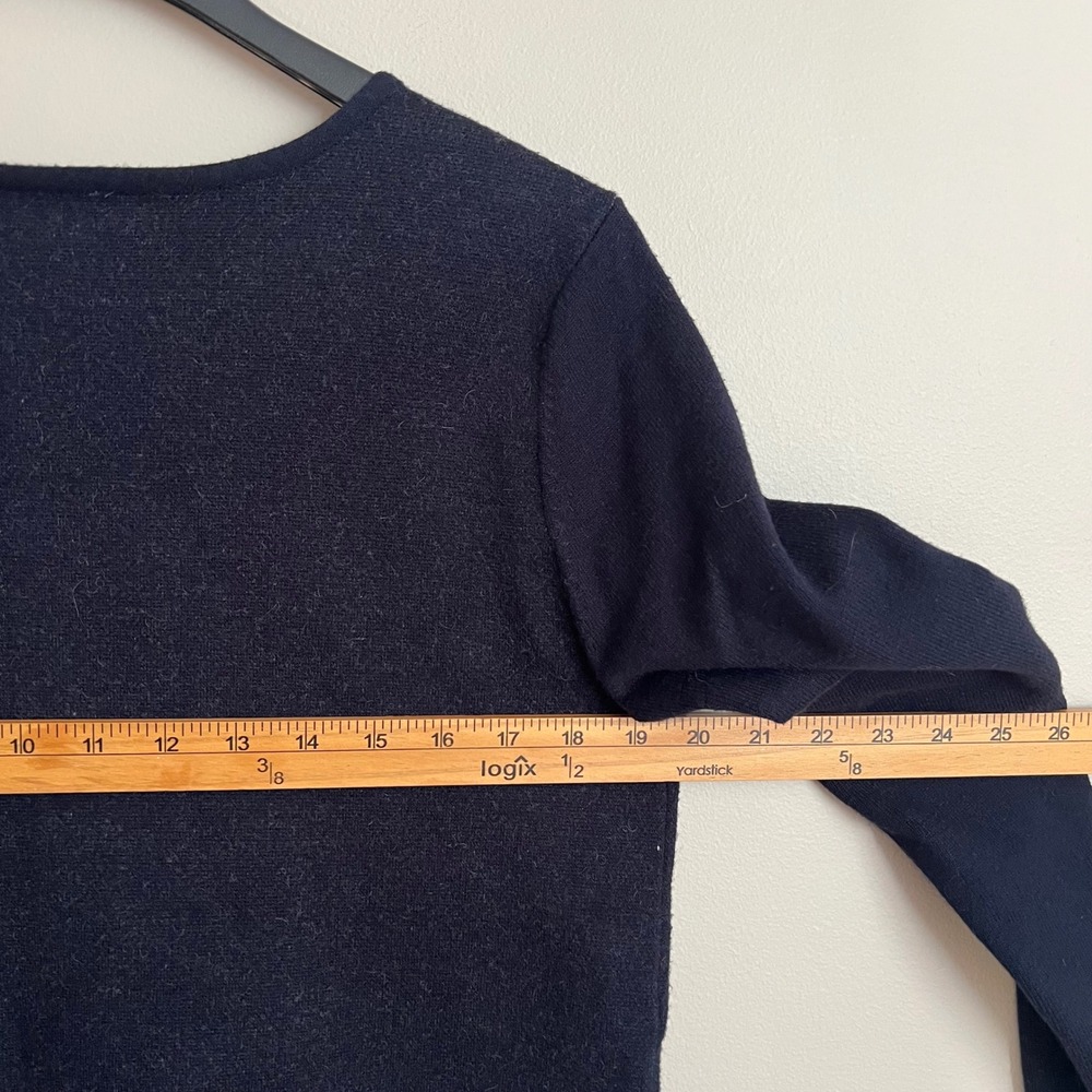 Astrologie Women Navy Blue Cat Yarn Intarsia Knit Long Sleeve Sweater M Cat Lady - Picture 6 of 7